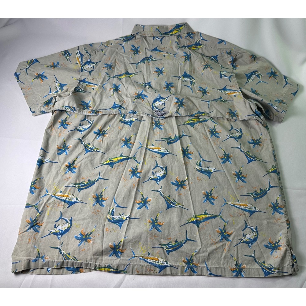 Columbia PFG Fishing Shirt Mens XL Marlin Palm Tree Button Up Casual - Picture 3 of 9